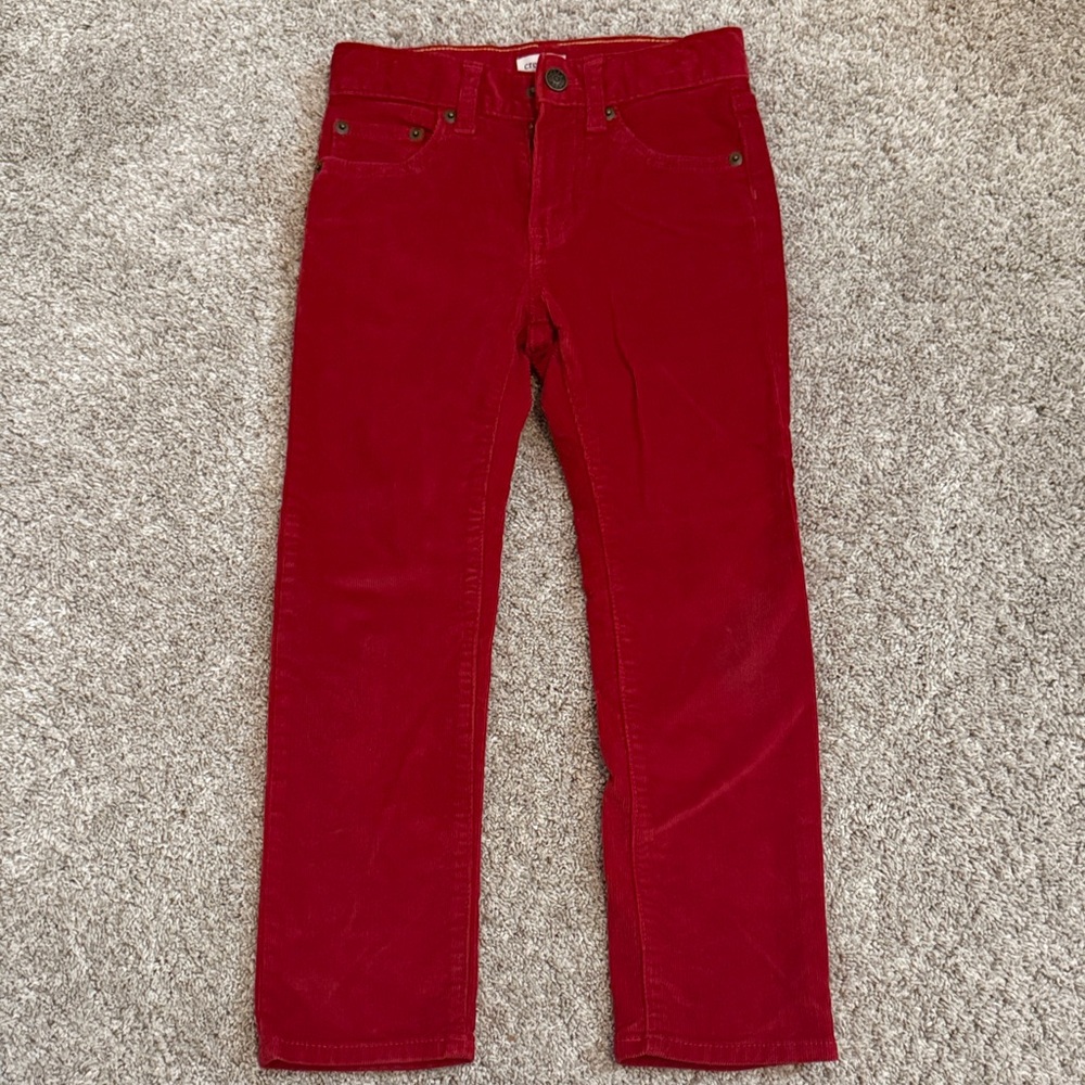 J. Crew Boys Vibrant Red Corduroy Pants. Size 6. Like new